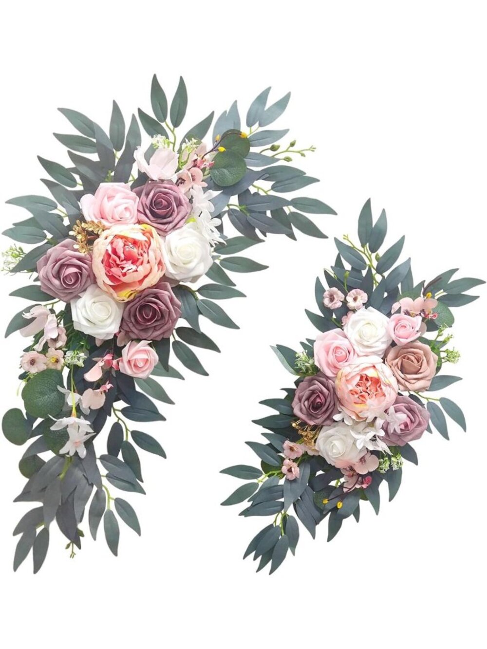 Dusty Rose Wedding Arch Flowers (2-Pack) | Artificial Floral Decor for Weddings